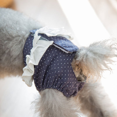 爱萌夏季宠物生理裤圆点柔软透气比熊泰迪休闲卫生裤可爱母狗内裤