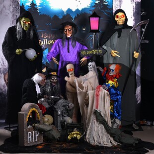 万圣节恐怖道具 酒吧ktv鬼屋密室逃脱整人发光玩具声控大站鬼摆件