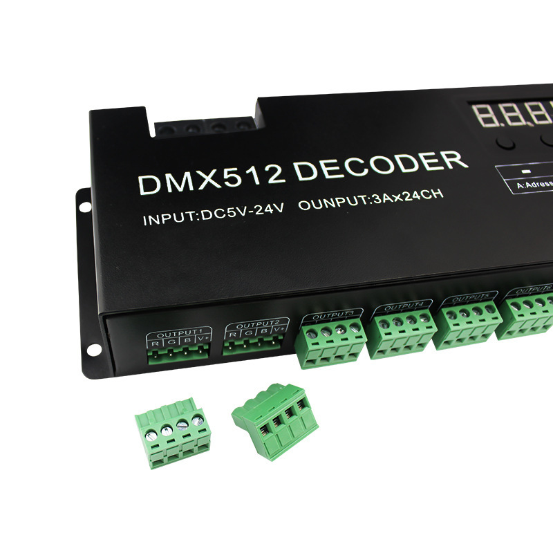 厂家新款24路dmx512解码器 舞台灯具工程24通道控制器译码器