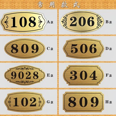 号码牌更换标识门牌号家用可个性数字宿舍自粘创意门贴订做牌宾馆