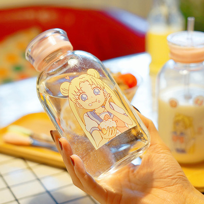 美少女网红玻璃杯水杯少女心吸管可爱韩版韩国女学生小清新水杯子