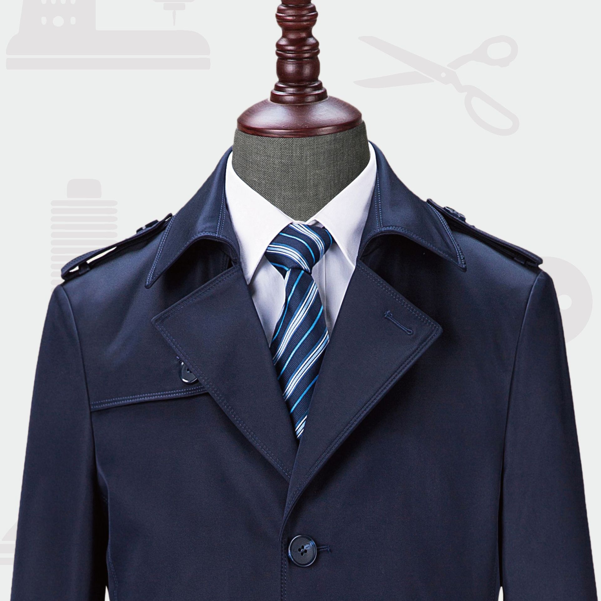 男士商务修身风衣 公务员教师行政上班男女同款风衣 男工作服外套