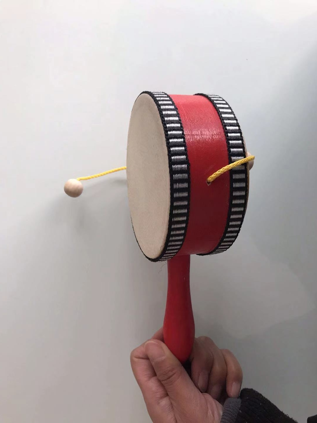 奥尔夫羊皮拨浪鼓 儿童打击乐器 幼儿园早教教具 怀旧宝宝鼓