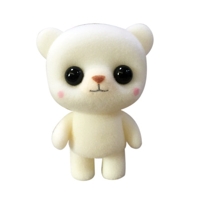 可爱萌宠塑胶植绒公仔小白熊毛绒玩具生日礼物创意女生礼品批发