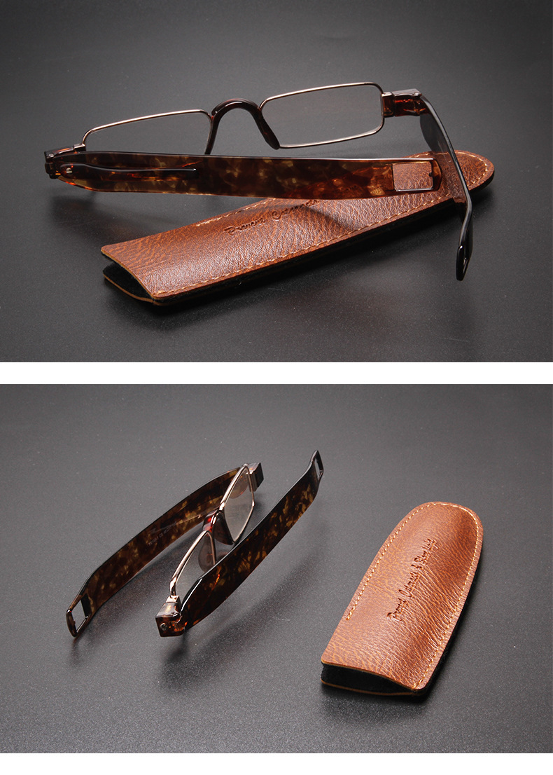 [拿样]360度折叠旋转 防蓝光老花镜小巧便携合金tr无框眼镜架批发