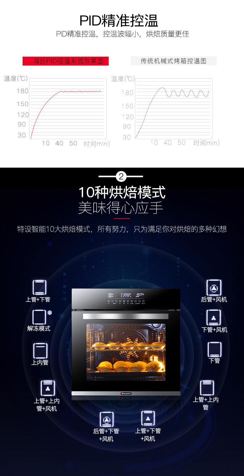 hauswirt/海氏m55烤箱家用烘焙嵌入式大容量多功能内嵌电烤箱