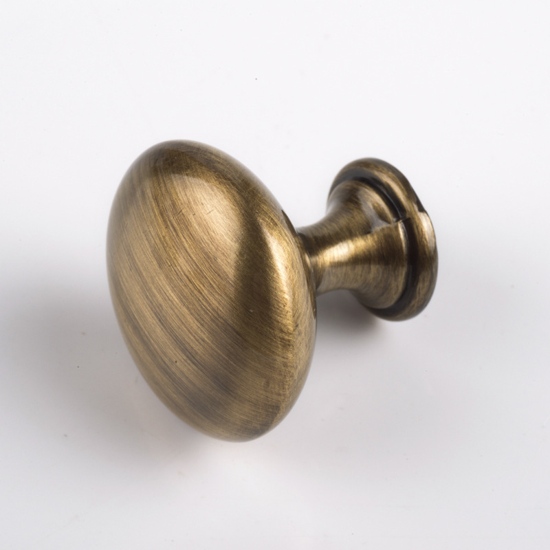 单孔亮铬圆形家具门把手简约抽屉橱柜衣柜门拉手仿古柜子把手