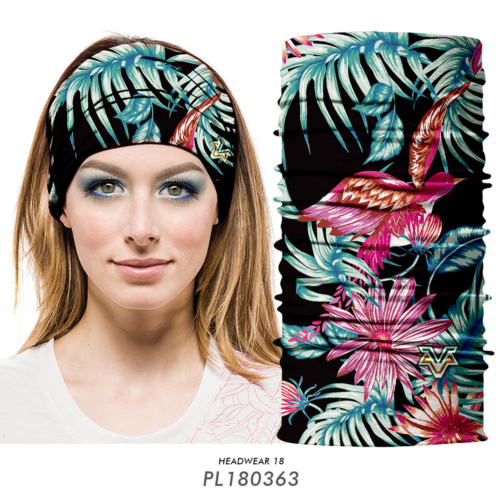 韩国花纹运动瑜伽头巾吸汗带女跑步韩国面巾防紫外线防晒魔术发带