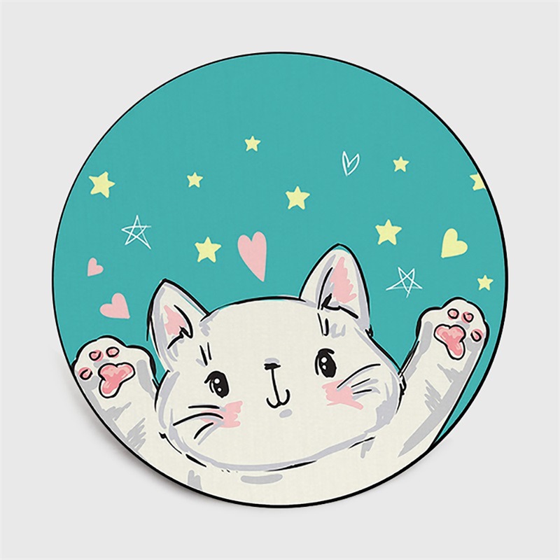 一件代发跨境可爱卡通小动物圆形地垫儿童爬垫吊篮椅卧室防滑地毯