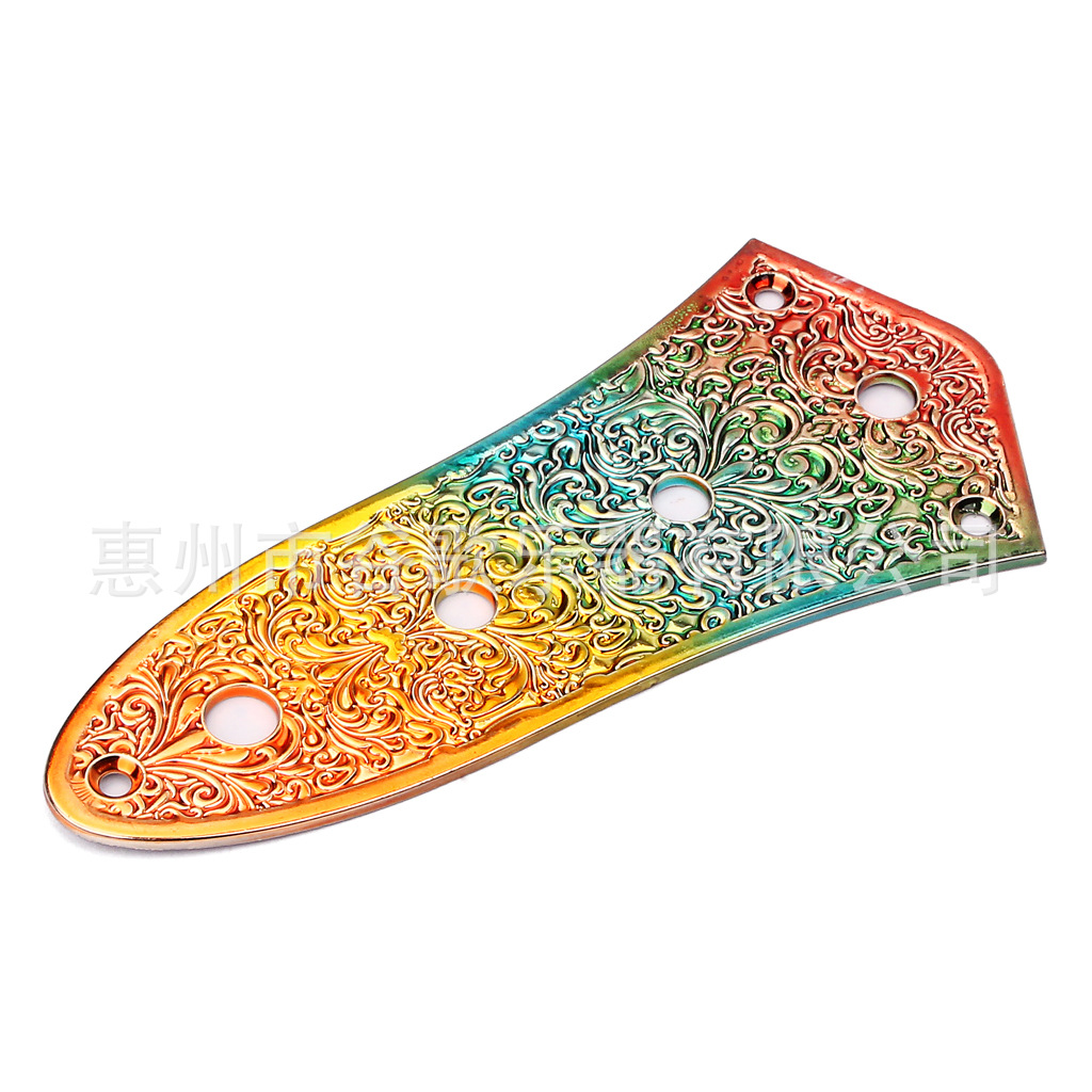 乐器配件 吉他配件 彩虹色4孔位锌合金雕花jb铁板