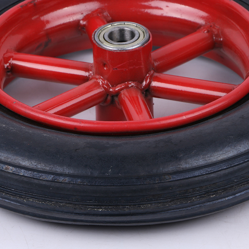 专业提供300-8实心轮老虎车手推车轮子 橡胶防爆防扎轮子轱辘耐磨