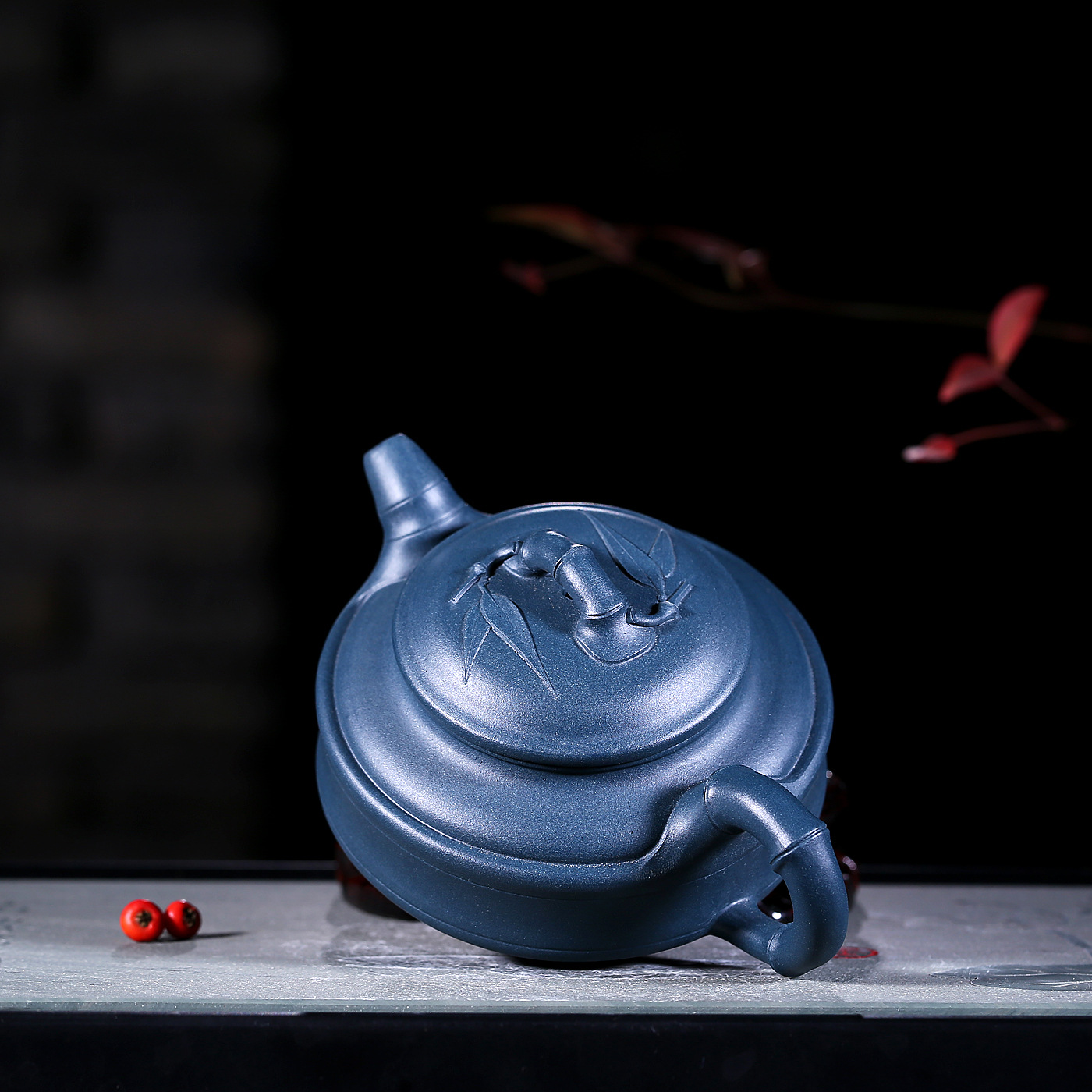 青泥双线竹鼓壶 功夫旅行茶具礼品