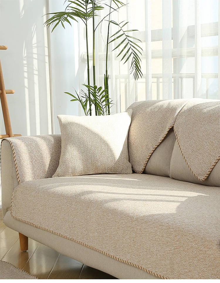 夏季棉麻沙发垫简约现代四季通用布艺坐垫防滑全包客厅沙发套罩巾