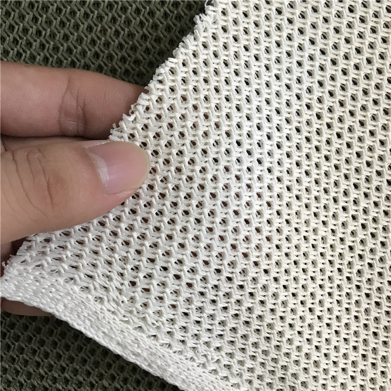 厂家热销 粗针低弹单层网眼布 立体菱形网 飞织鞋材坐垫布
