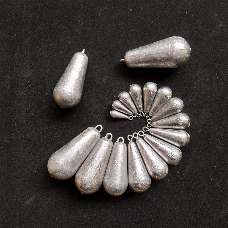 钓鱼铅坠 串钩吊环带鼻水滴型铅铊 海竿足克钓鱼坠鱼锚