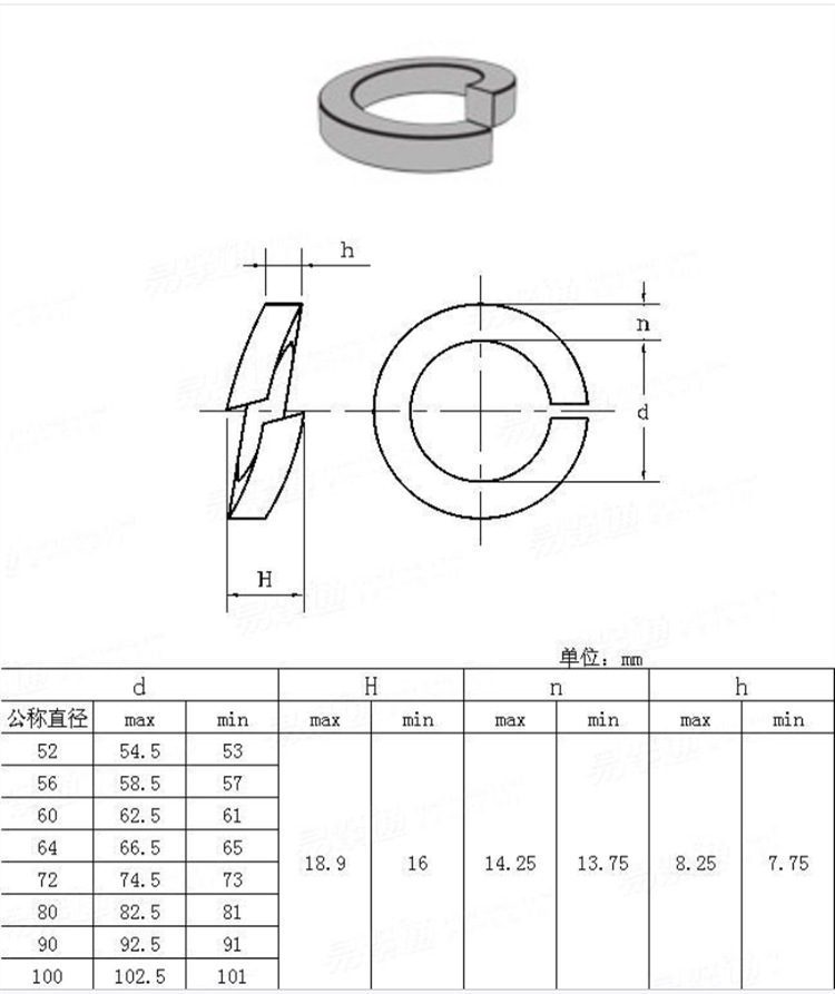 弹簧垫圈 jb/zq4339-2006