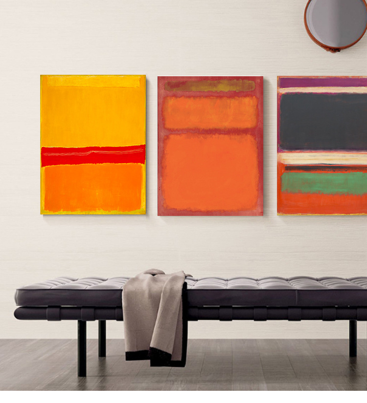 马克罗斯科橙红黄抽象油画装饰画大师极简色块艺术壁画玄关无框画