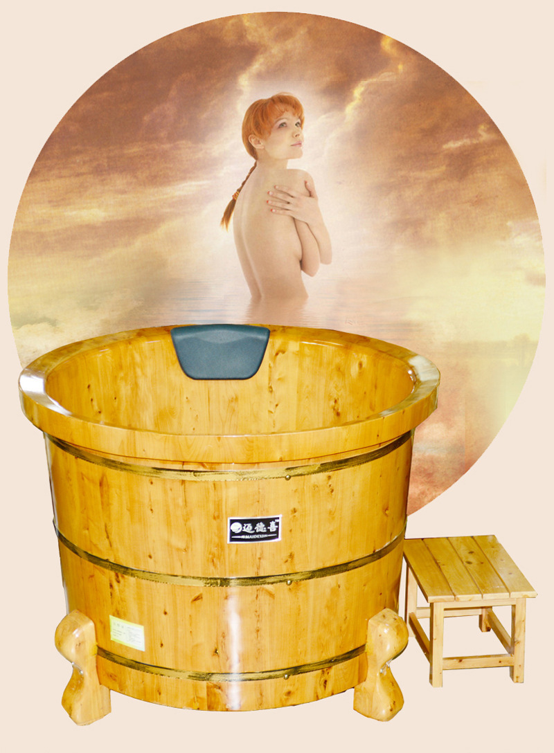 厂家批发定制老虎脚大圆木桶 香柏木洗澡浴桶 成人桑拿泡澡药浴桶