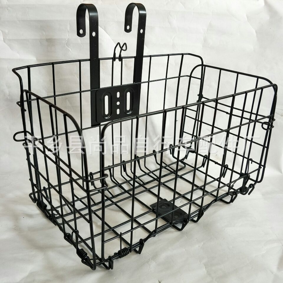 山地车折叠车筐单车加粗钢丝菜篮折叠篮子车筐自行车后衣架挂篮子