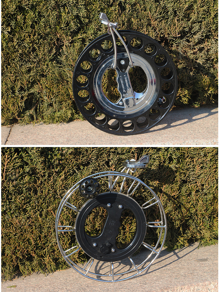 胜利手握轮 新款不锈钢 防倒转手轮 静音大轴承专业风筝轮