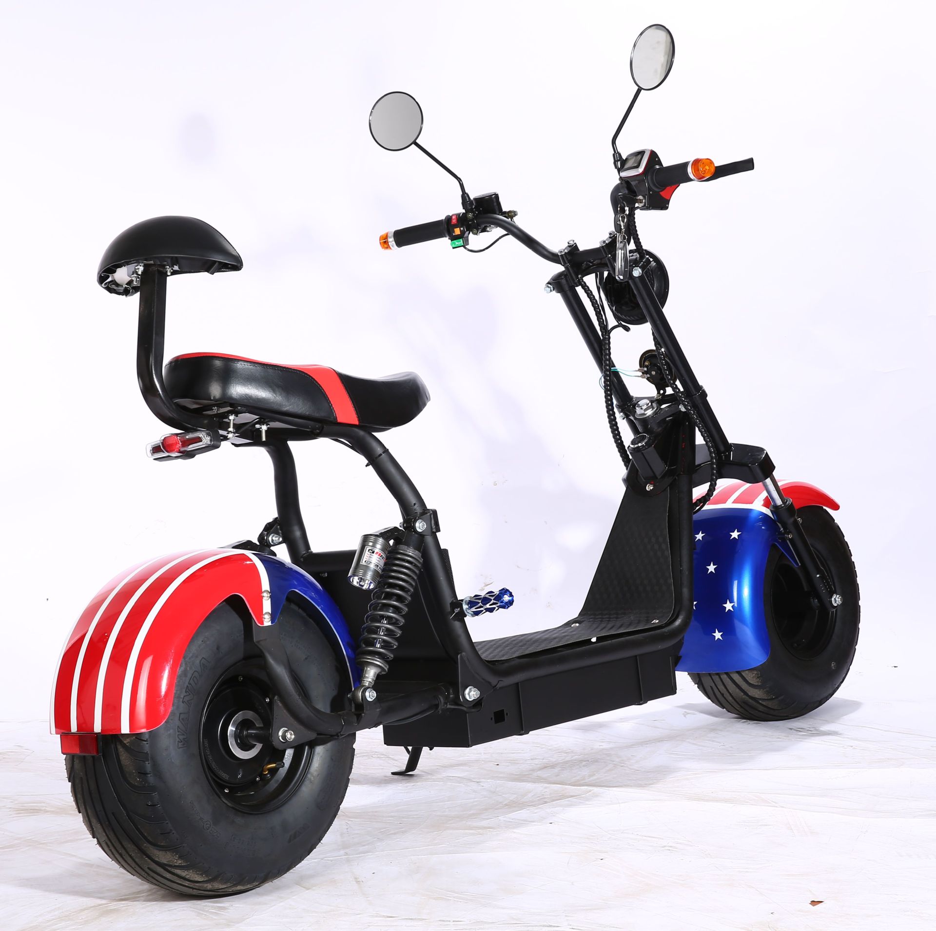 新款大功率电瓶车宽胎哈雷车 成人双人座双轮代步车城市 大哈雷车