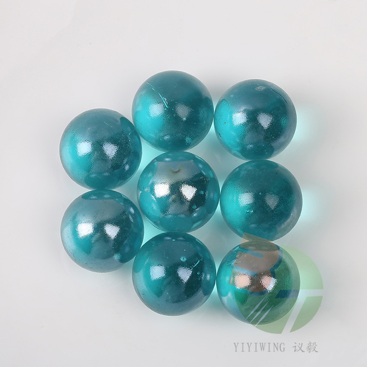 1 40mm lake blue transparent crystal glass ball 4.0cm light sea blue decorative marbles ball ornaments 80g