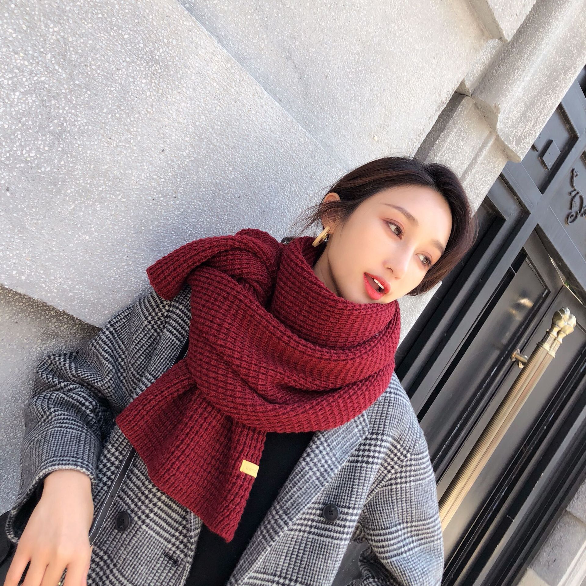 2019新款针织围巾热卖学生围脖加厚保暖披肩