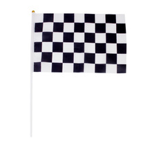 f1赛车旗 14*21cm 8号黑白格手摇旗  终点旗子 红白格子旗 发令旗