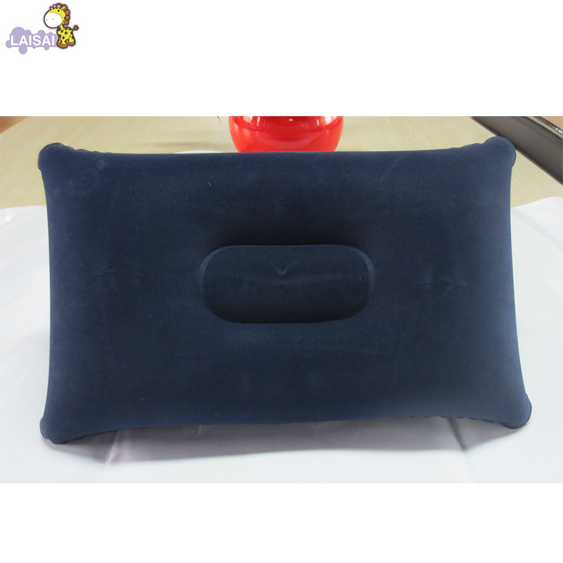 Cross-Border Factory Direct Sales Inflatable Pillow PVC Flocking Small Square Pillow Environmental Protection Neck Pillow Inflatable Travel Pillow Wholesale