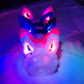 秋冬款兔女郎闪光头箍舞会演唱会led发带头饰毛绒兔耳朵 发光发箍