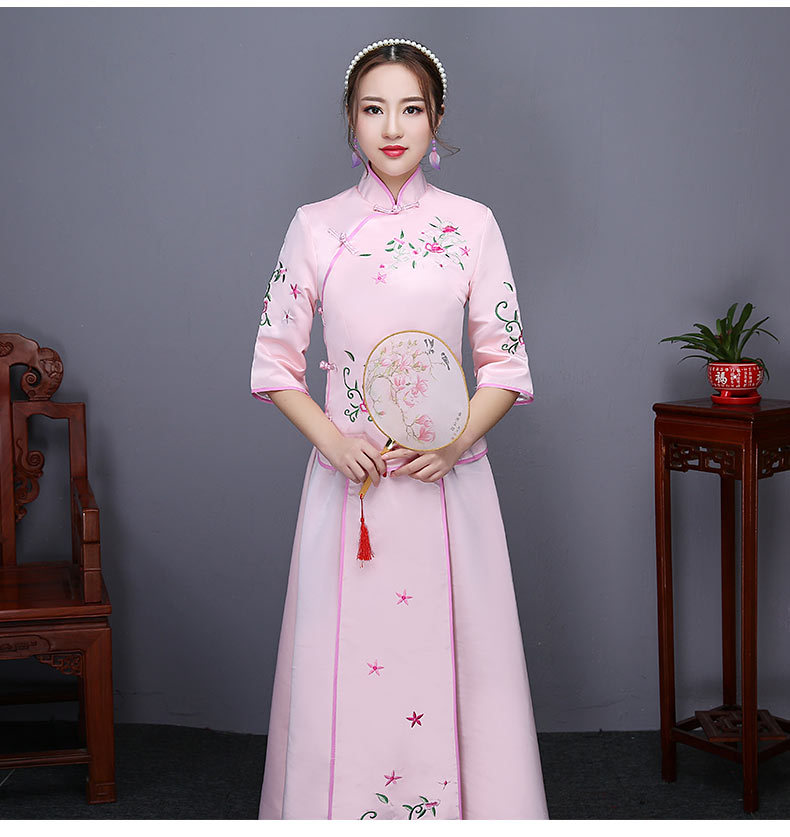 新款春季秀禾服新娘婚礼中式婚纱礼伴娘服 礼服秀禾服旗袍伴娘装