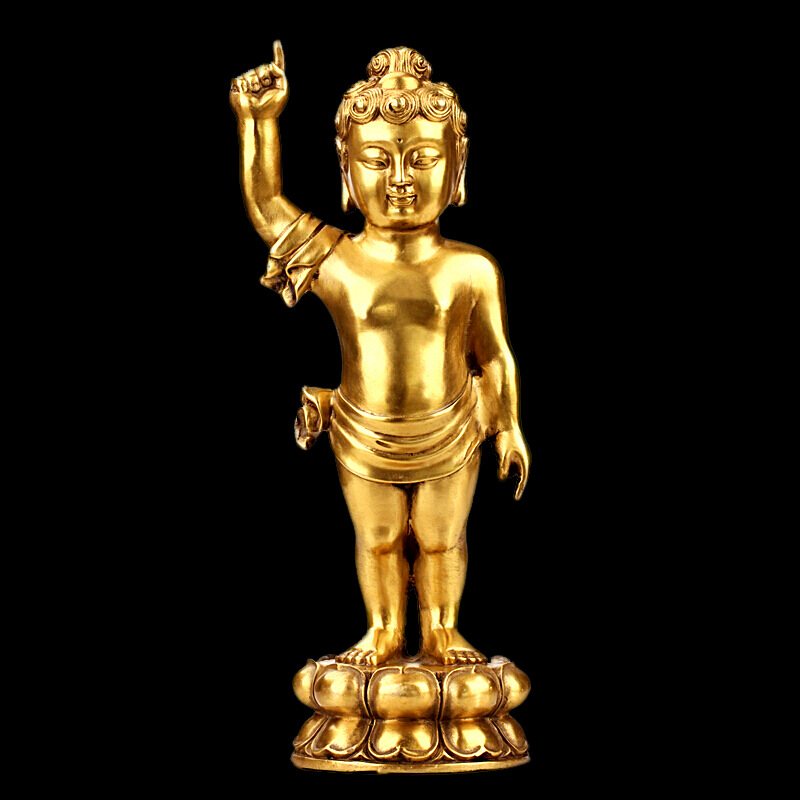 纯铜释迦牟尼佛像 开光佛教用品工艺品家居风水摆件 纯铜太子佛