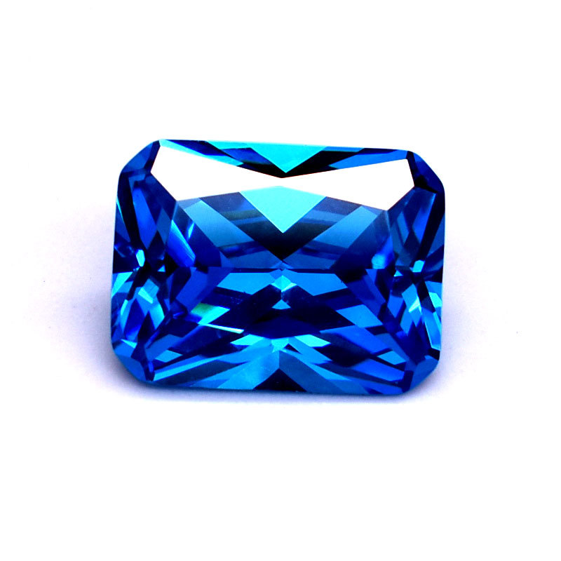 海蓝色长方形宝石
