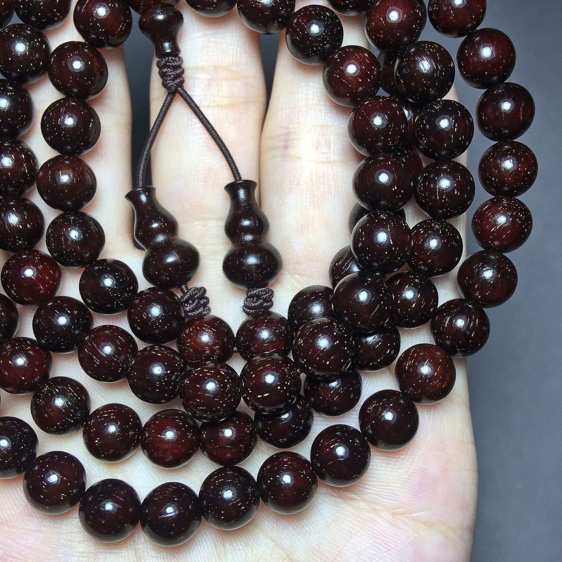 印度小叶紫檀8mm108颗包浆老料满金星男女款佛珠手串手链厂家直销