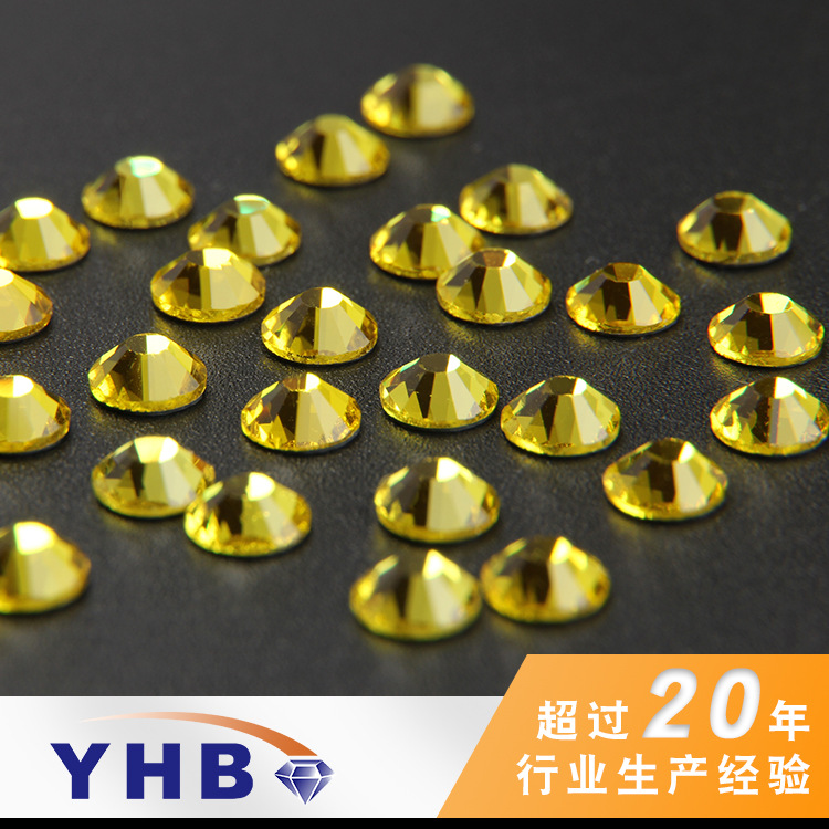 Factory Hot Supply Ornament Accessories Imitation Diamond Hot Insole Lemon Yellow National Trade Diamond 5mm Ornament Accessories a Crystal