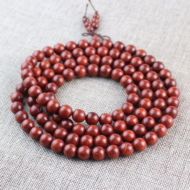 赞比亚血檀非洲小叶紫檀高密老料棕眼细腻10mm108颗佛珠文玩手串
