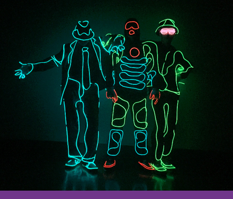 mj荧光舞表演服 el冷光线发光衣服 led舞台表演发光道具 一件代发