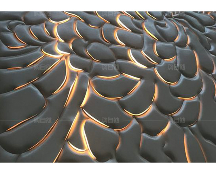 自带led灯透光浮雕皮雕割雕 灯箱发光整副刺绣背景墙硬包酒店工程