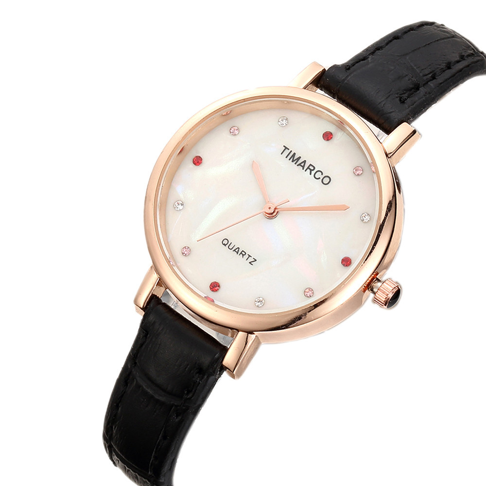 timarco手表女士镶钻时尚情侣手表皮带水钻刻度简约watch厂家货源