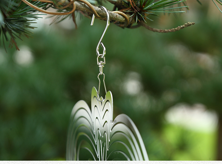 3d立体水晶球金属不锈钢镜面旋转风铃挂件 室内外店铺装修吊饰