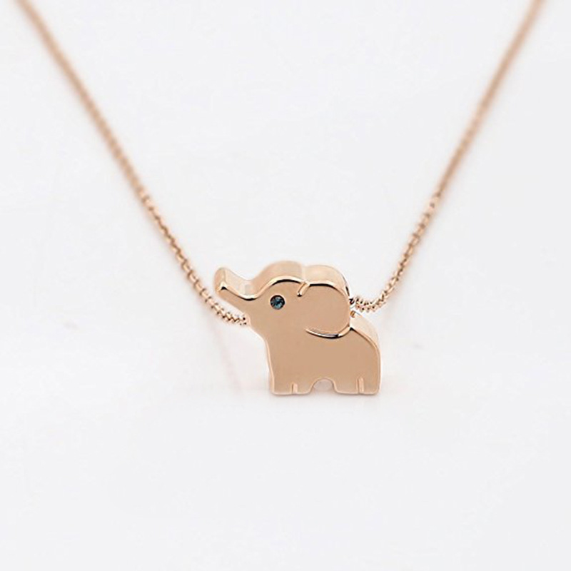 欧美饰品时尚大象项链动物系列光面大象吊坠项链锁骨链新小象吊坠