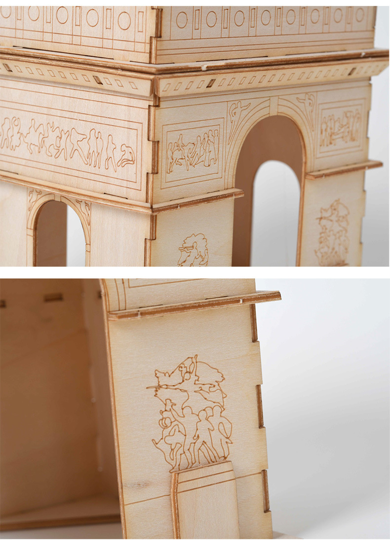 伊和诺3d益智拼装玩具亲子积木立体拼图手工立体模型-凯旋门