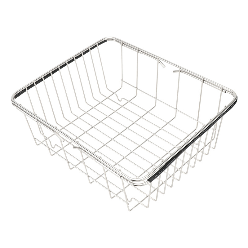 Kitchen Wash Sink Dish Cup Storage Draining Rack Stainless Steel Retractable Rack Fruit and Vegetable Hanging-Type Drain Basket