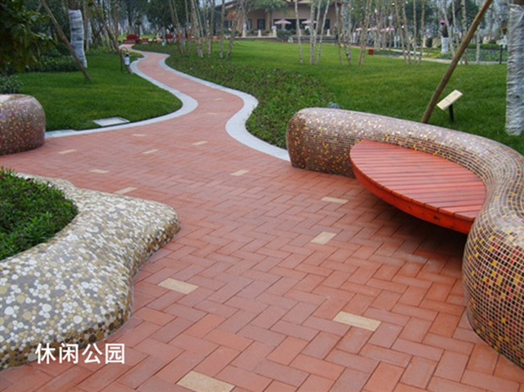 宜兴陶土透水砖/烧结砖/广场砖/人行道园林庭院/防滑路面砖条砖