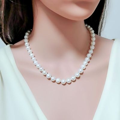 栩欣珠宝淡水珍珠项链颈链锁骨链女款5-10mm正圆基本无暇直销批发