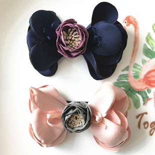 新款蝴蝶结鞋花手工花朵布花辅料diy儿童发饰服装配件拖鞋鞋饰品