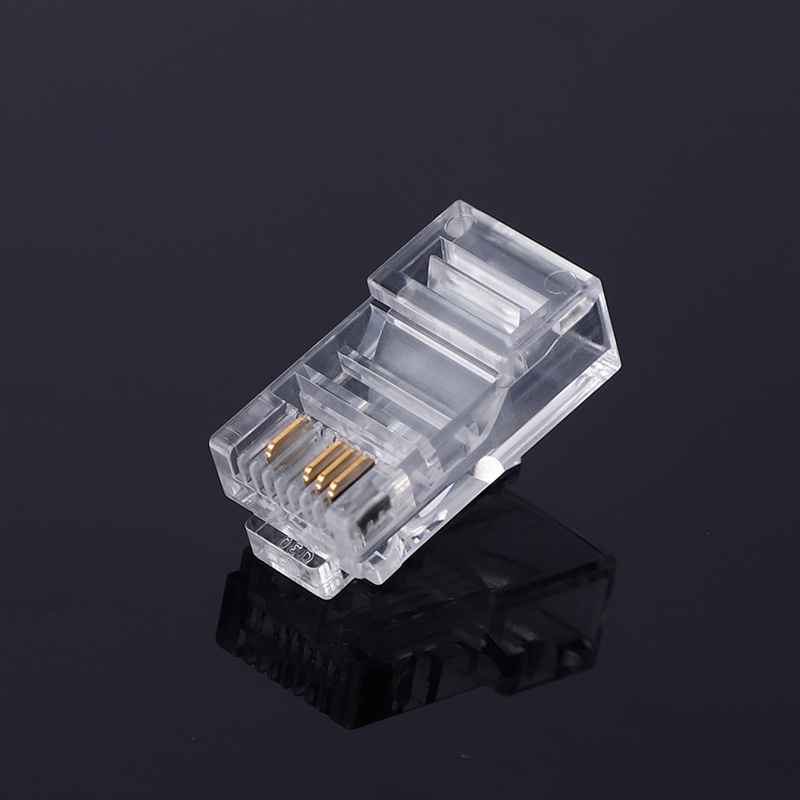 4超五类4芯镀金1236综合线专用网络网线水晶头纯铜芯片网络水晶头