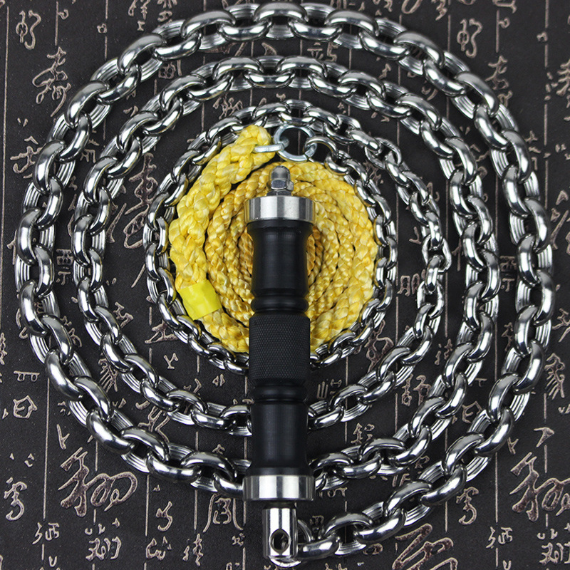 pom螺母不锈钢麒麟鞭 健身鞭甩鞭响鞭运动铁链鞭子铁鞭钢鞭软鞭