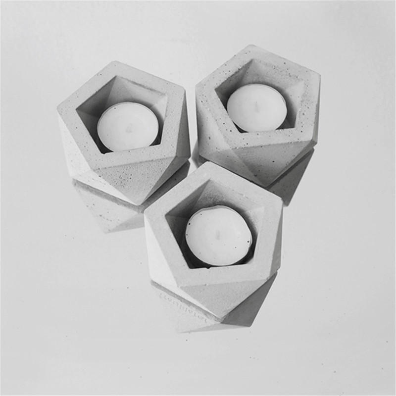 源头厂家批发北欧风水泥烛台蜡烛混凝土软装饰样板房家居创意摆件
