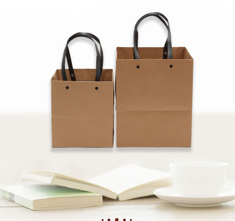 厂家生产定制方底牛皮纸袋铆钉加固提手提高承重